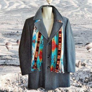 Vintage UTEX Men's Grey Western Style Wool Topcoat
